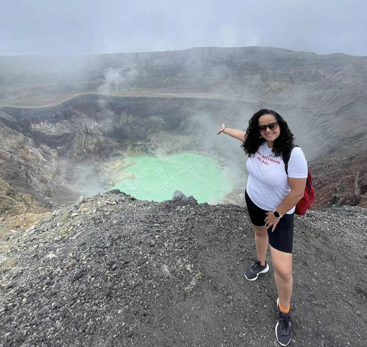 Local guide leading tourists on Santa Ana Volcano Tour in El Salvador